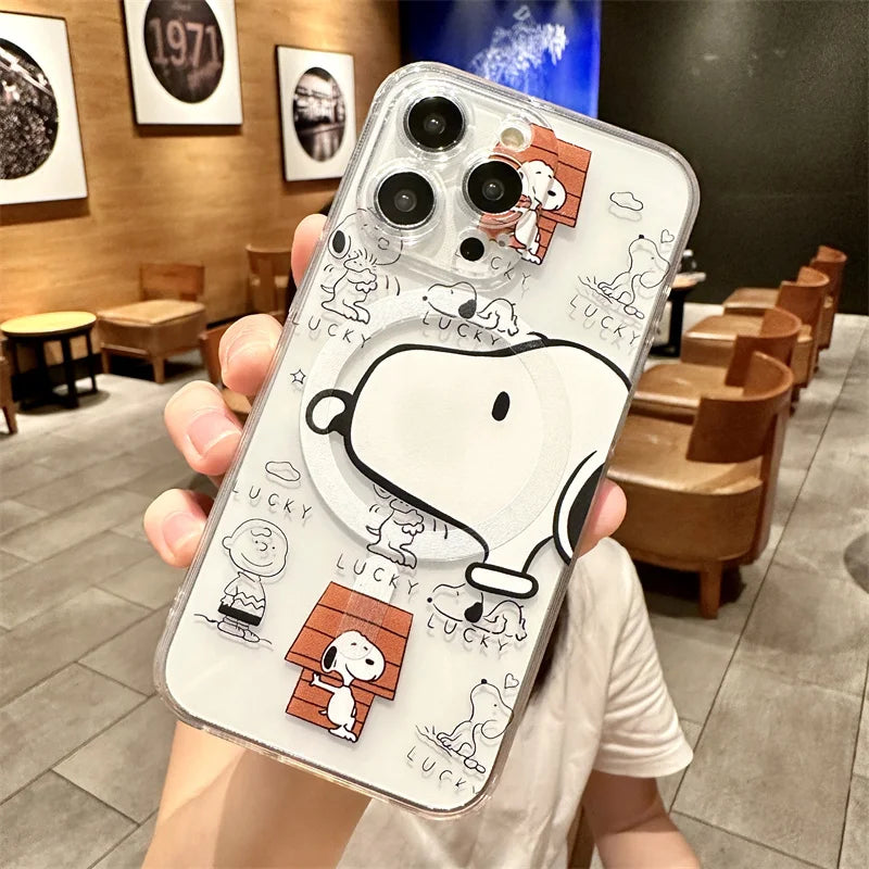Snoopy MagSafe-Compatible iPhone Case with Hard Protective Shell