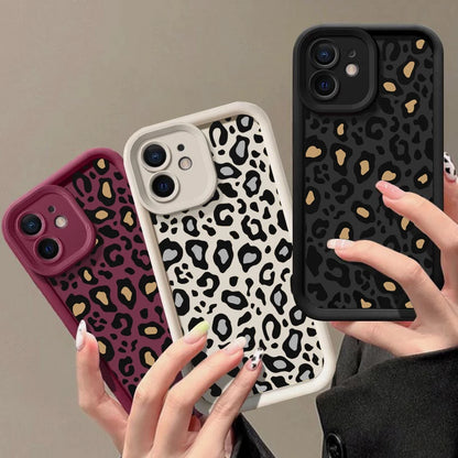 Leopard Patterned Case For iPhone Shockproof Bumper Phone Cover Coque