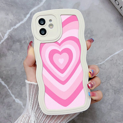 Love Heart Wave Phone Case For iPhone