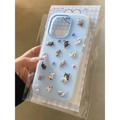 Cartoon Cat DIY Stickers Compatible Phone Case