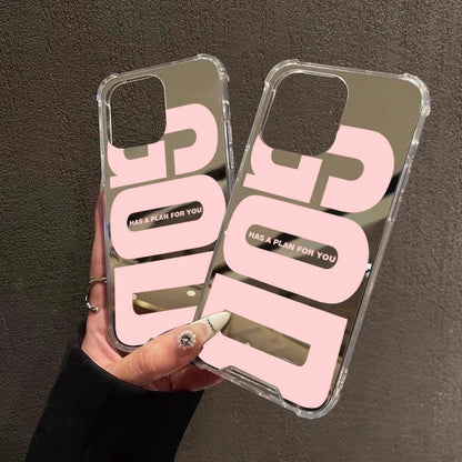 Cute Pink God Letter Phone Case For iPhone