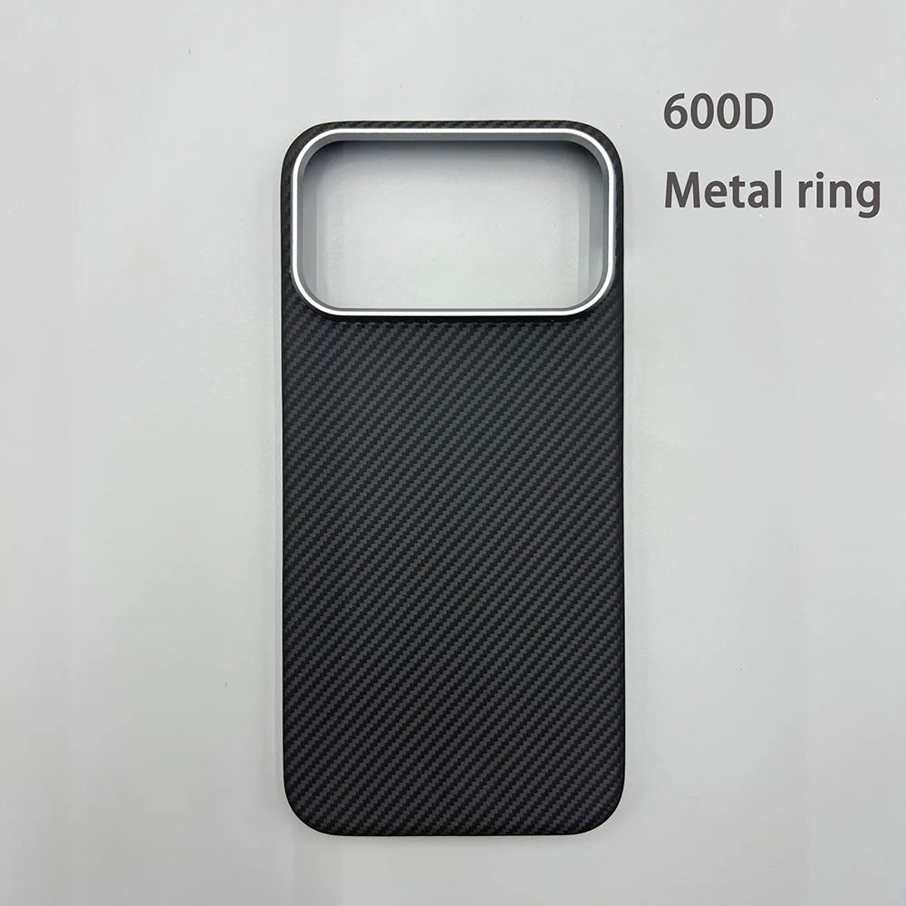 Carbon Fiber Kevlar Aramid Fiber Hard Shell Lightweight Business Black Protective Cover For iPhone