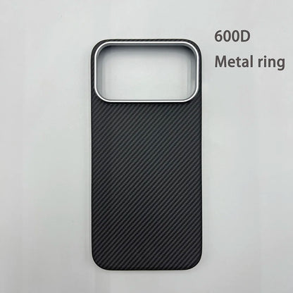 Carbon Fiber Kevlar Aramid Fiber Hard Shell Lightweight Business Black Protective Cover For iPhone