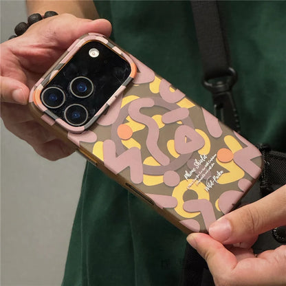 Graffiti Pattern MagSafe Magnetic Matte Shockproof iPhone Case