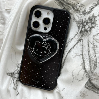 Simple Black Polka Dot Magnetic Phone Case For iPhone