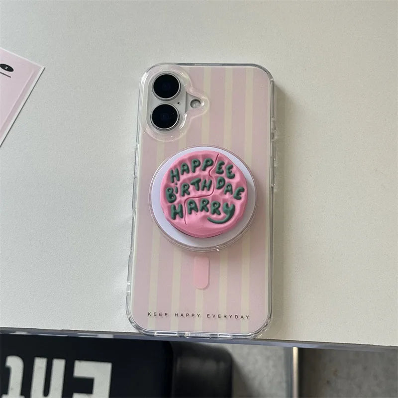 Simple Pink Stripes Magnetic Phone Case