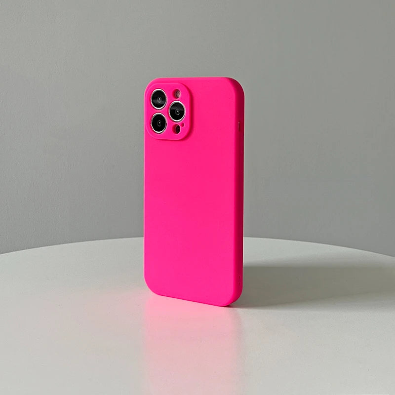 For iPhone Case Neon Liquid Silicone Fluorescence Cover