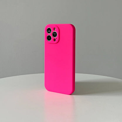 For iPhone Case Neon Liquid Silicone Fluorescence Cover