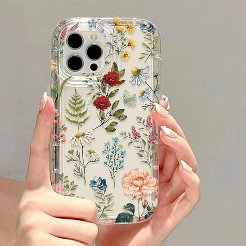 Leaves Flower Phone Case For iPhone Silicone Clear Soft Cover