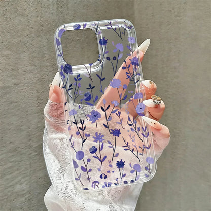 Purple Wildflower Floral Clear Case For iPhone