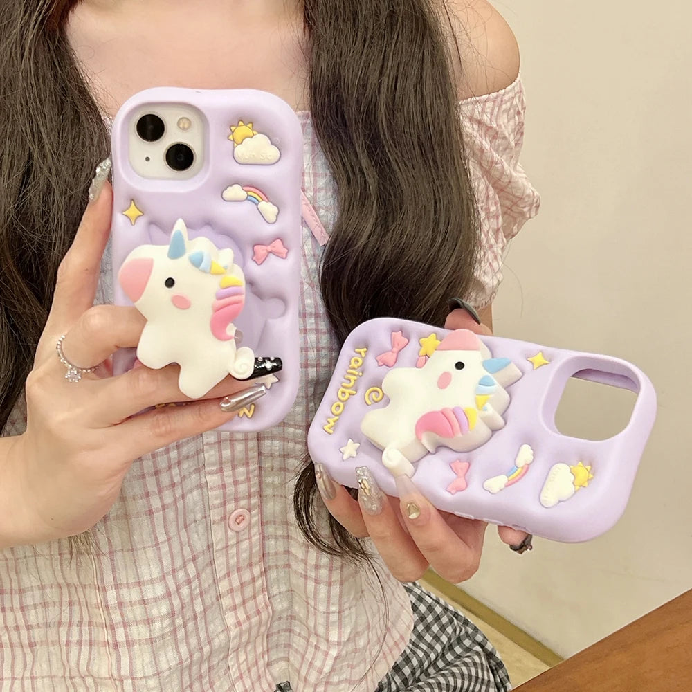 Cartoon Rainbow Unicorn Horse Phone Case