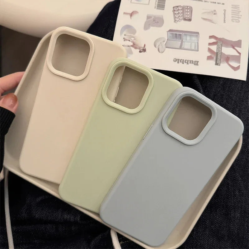 Dopamine Inspired Silicone Solid Color Simple Fashion Phone Case For iPhone Back Cover