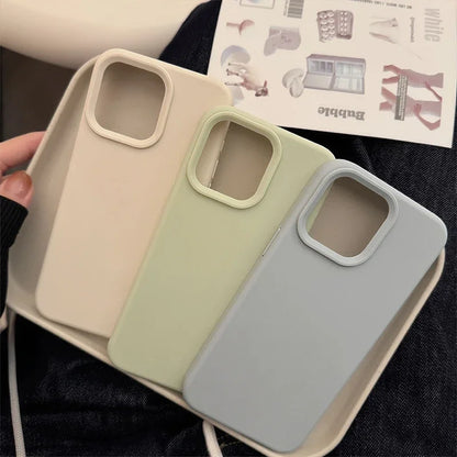 Dopamine Inspired Silicone Solid Color Simple Fashion Phone Case For iPhone Back Cover