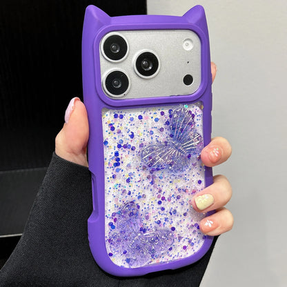 Glitter Drip Glue Butterfly Cover For iPhone