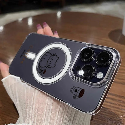 Cute Cat MagSafe Magnetic Clear Phone Case