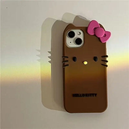 Simple Kitty Cat Silicone Soft Phone Case For iPhone
