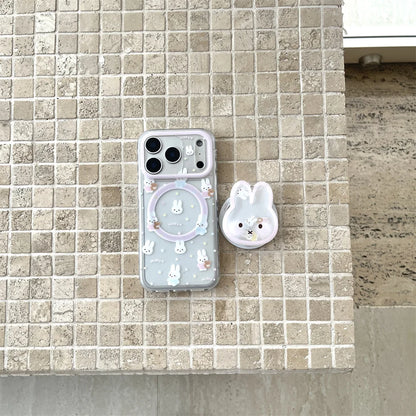 Korean INS Simple Star Rabbit Magnetic Stand Phone Case For iPhone