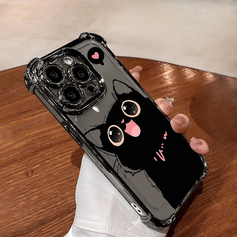 Funny Cute Black Cat Compatible Phone Case