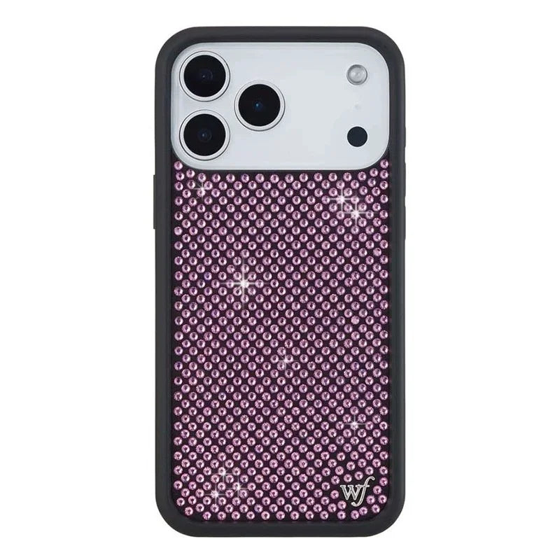 Wildflower Pink Black White Diamond Sparkling Phone Case For iPhone