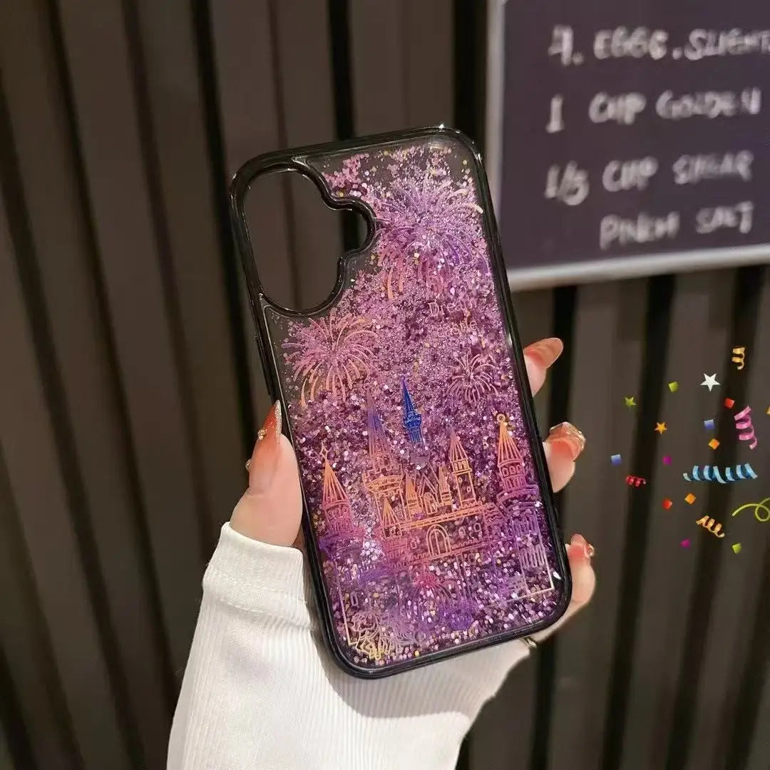 A Black Purple Castle Sand Shell Phone Case