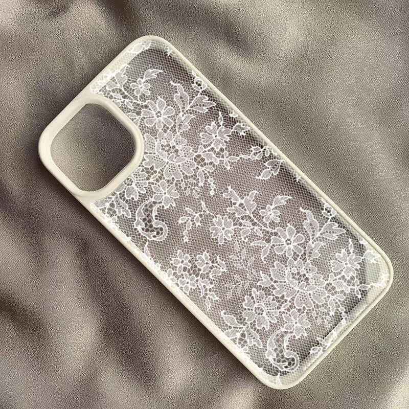 Vintage White Lace Floral Phone Case For iPhone