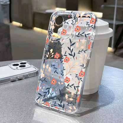 Clear Phone Cases Fundas Flower Soft Back Cover For iPhone