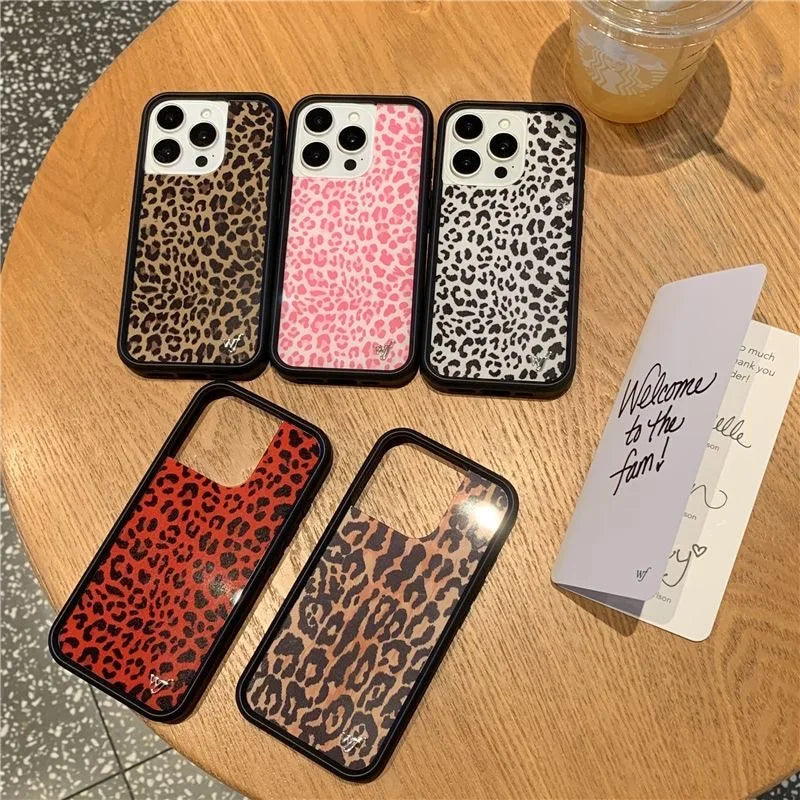 Luxury Leopard Print Wildflower Phone Case For iPhone
