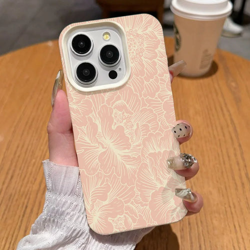 Elegant Pink Floral Print Phone Case For iPhone