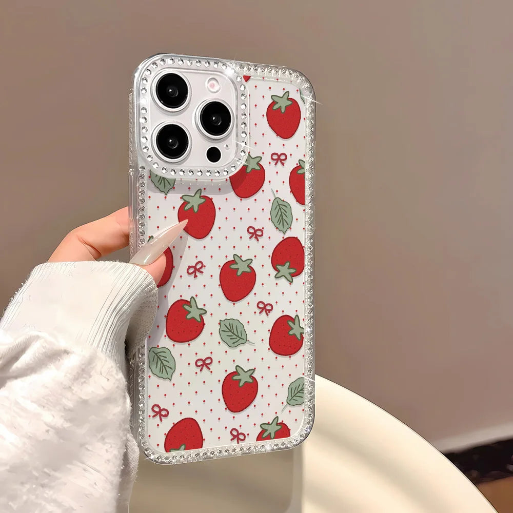 INS Polka Dot Glitter Clear Phone Case For iPhone