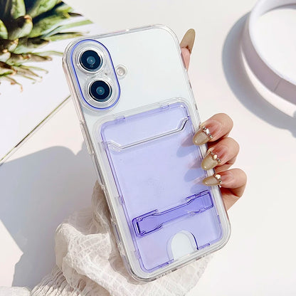 Clear Card Slot Wallet Bag Holder Stand Phone Case