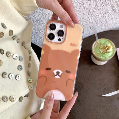 Crystal White Light Pinching Face Teddy Bear Phone Case