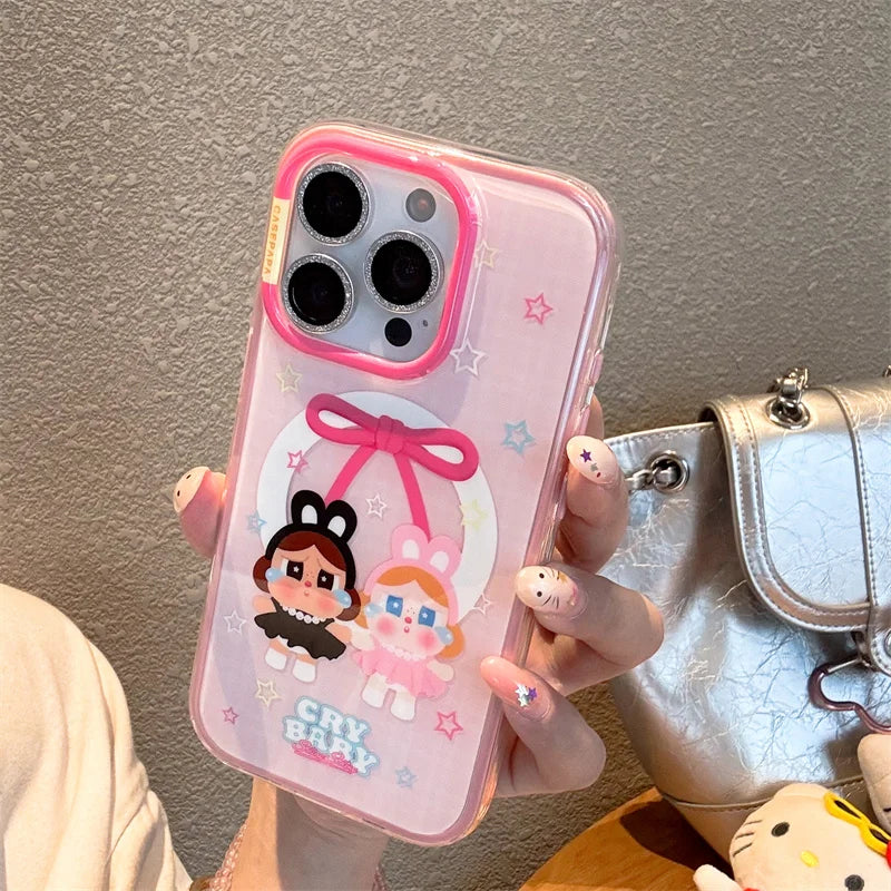 Kawaii Cartoon Cry Girl Magnetic Phone Case For iPhone