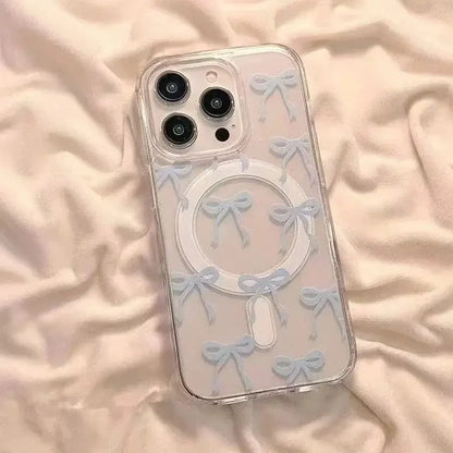 Y2K Pink Bow Flower Phone Case for iPhone