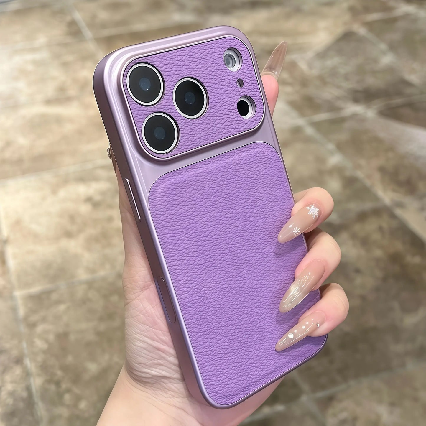 Business Lychee Leather Case For iPhone