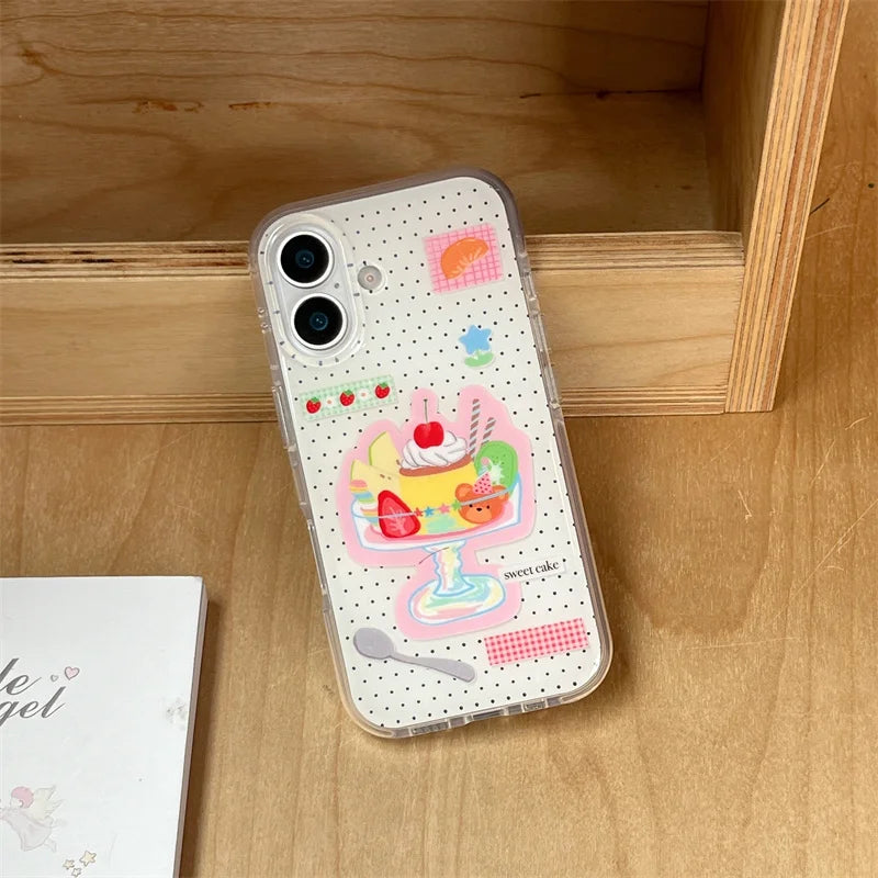 Cute Dessert Ice Cream Stand Holder Phone Case