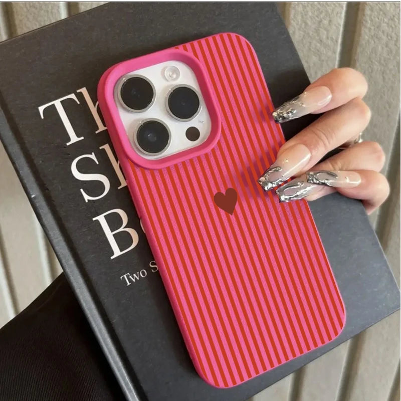 Cute Small Love Heart Pattern Fresh Phone Case For iPhone