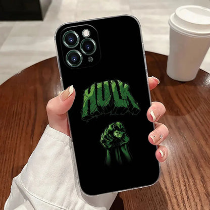 Marvel Cap USA Ironman Hulk Transparent Phone Case For iPhone