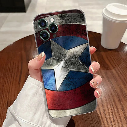 Marvel Cap USA Ironman Hulk Transparent Phone Case For iPhone