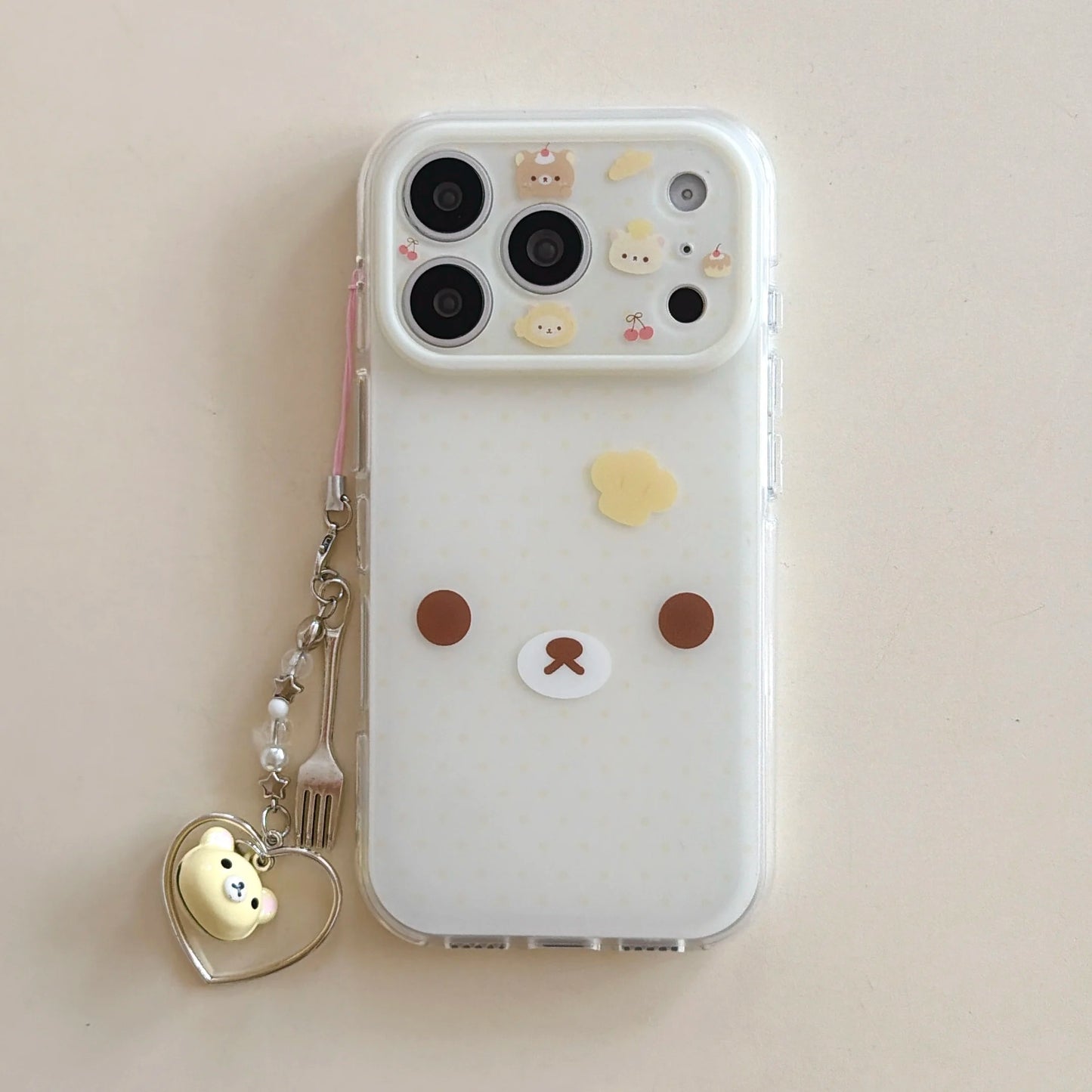 Cartoon Cute Rilakkuma White Brown Bear Suitable For iPhone