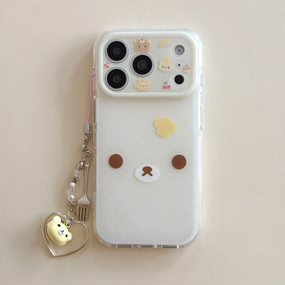 Cartoon Cute Rilakkuma White Brown Bear Suitable For iPhone