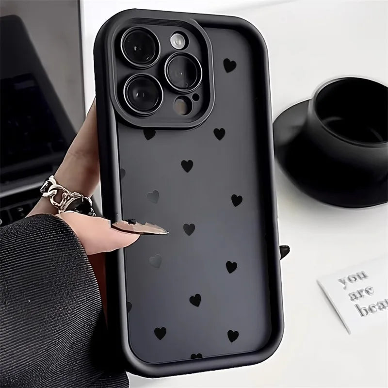 Simple Love Heart Soft Silicone Case For iPhone