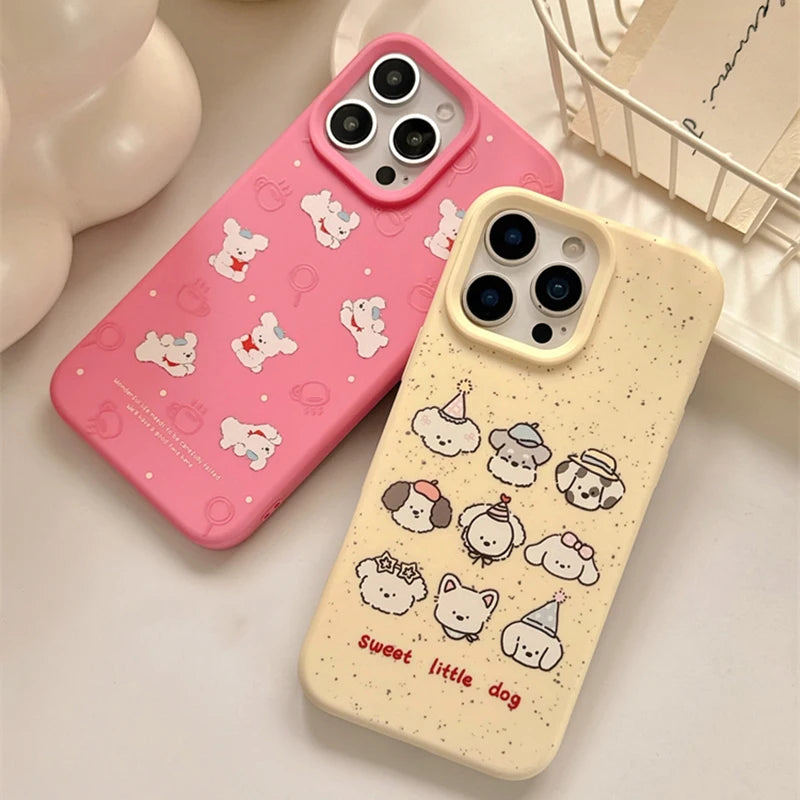 Cartoon Cute Dog Puppy Soft Silicone Protective Back Phone Case