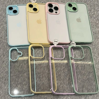 Luxury Clear Candy Color Case For iPhone Clear Acrylic Bumper Protection Cases Cover
