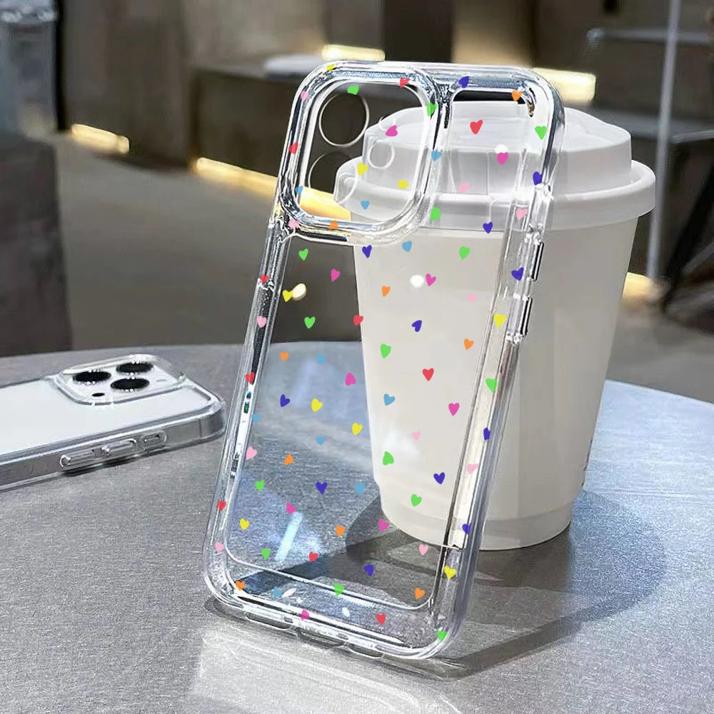 Colorful Love Heart Phone Case For iPhone