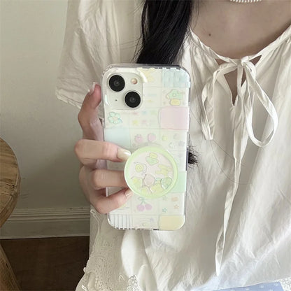 Korean Ins Cute Cartoon Pattern Phone Case For iPhone