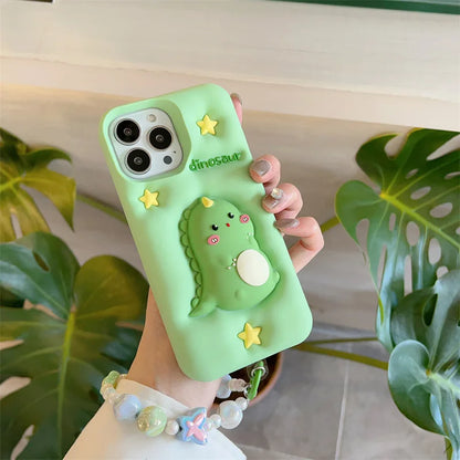 Kawaii Cartoon Dinosaur Silicone Phone Case For iPhone