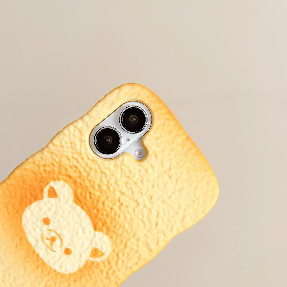 Kawaii Bread Rilakkuma Bear Soft Silicone Cover Phone Case For iPhone