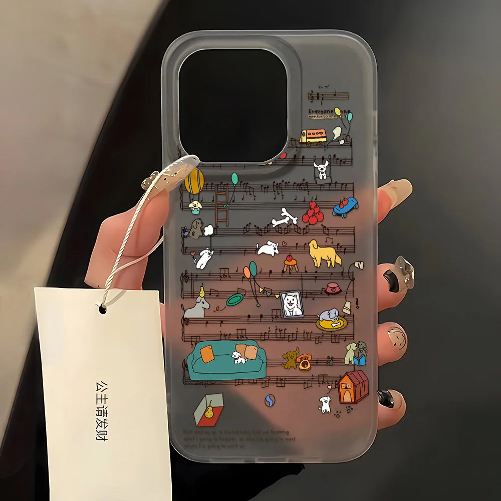 Cartoon Cute Label Dog Silicone Phone Case For iPhone