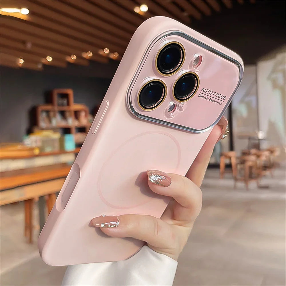 Advanced Liquid Phone Case For iPhone Magnetic Charging Glass Lens Protective Cover Silicone Couple Set