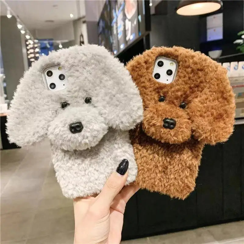 3D Teddy Dog Fluffy Phone Case
